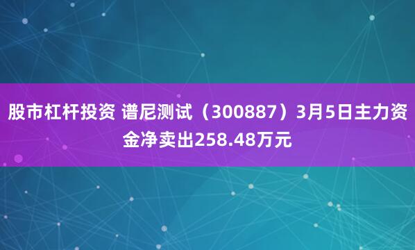 股市杠杆投资 谱尼测试（300887）3月5日主力资金净卖出258.48万元