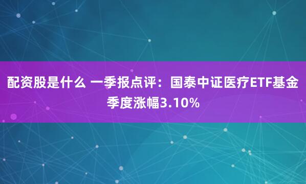 配资股是什么 一季报点评：国泰中证医疗ETF基金季度涨幅3.10%