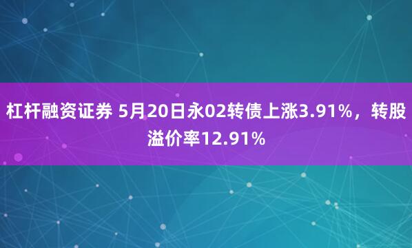 杠杆融资证券 5月20日永02转债上涨3.91%，转股溢价率12.91%