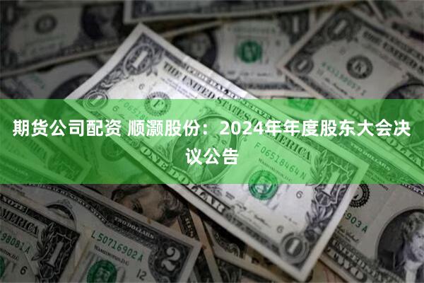 期货公司配资 顺灏股份：2024年年度股东大会决议公告