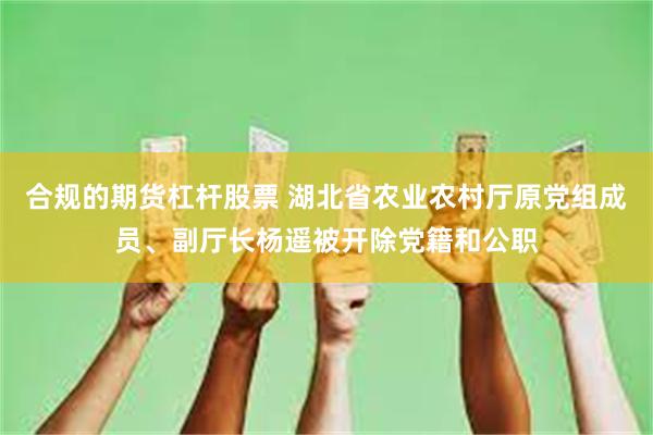合规的期货杠杆股票 湖北省农业农村厅原党组成员、副厅长杨遥被开除党籍和公职