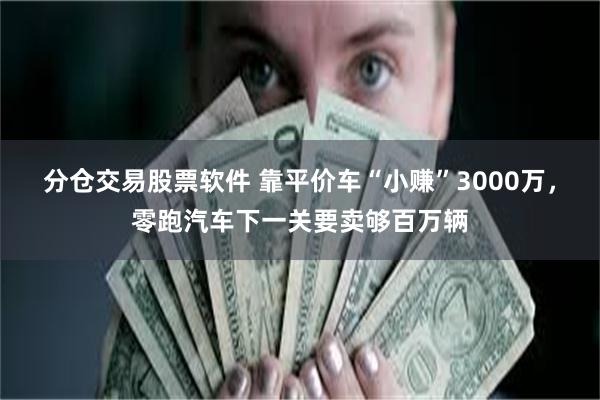 分仓交易股票软件 靠平价车“小赚”3000万，零跑汽车下一关要卖够百万辆