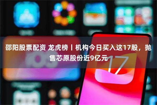 邵阳股票配资 龙虎榜丨机构今日买入这17股，抛售芯原股份近9亿元
